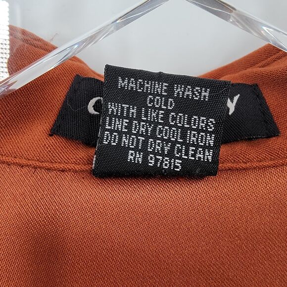 Courtenay Stretch Shirt Women's 6 Embroidered Button Up Faux Suede Brown - Picture 12 of 13